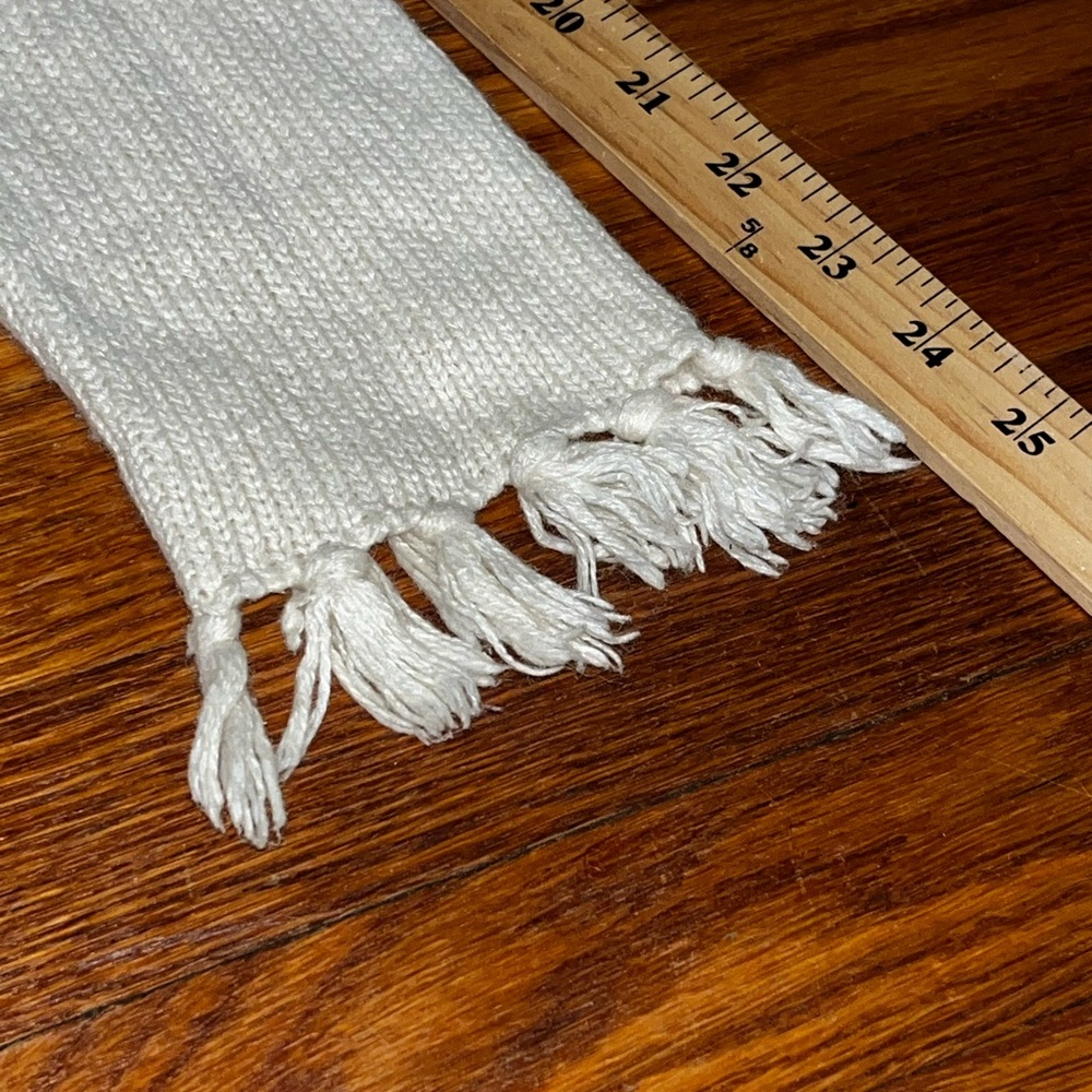 Long duster cardigan tassel fringe ivory hippie boho fall western small preppy - Picture 8 of 12
